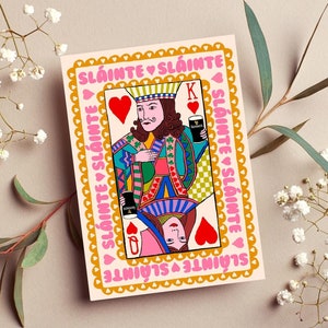 A6 Blank Greeting Card | Guinness Card | Sláinte Card | Queen and King Of Pints Playing Card | Irish Card | Ireland Card | Irish Gift