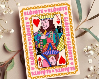 Sláinte Greeting Card: Irish Queen & King of Pints