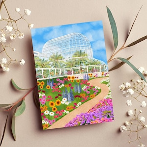 Cartão de felicitações em branco A6 | Cartão de jardins botânicos | Arte de destino irlandesa | Cartão floral de primavera | Cartões da Irlanda | Presente de Páscoa | Cartão de dia das mães