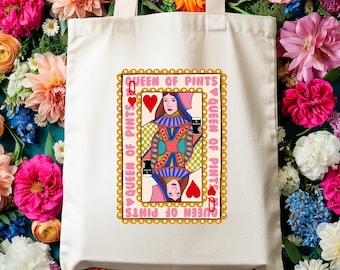 Queen of Pints Tote Bag: Irish Gift
