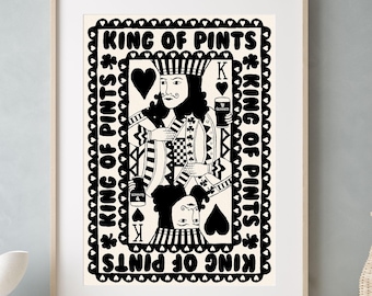 King of Pints Art Print: Irish Pub Decor