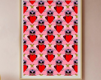 Pink Claddagh - Irish Art Print