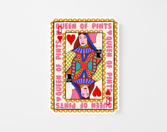 Queen of Pints Sticker : Irish Vinyl Sticker