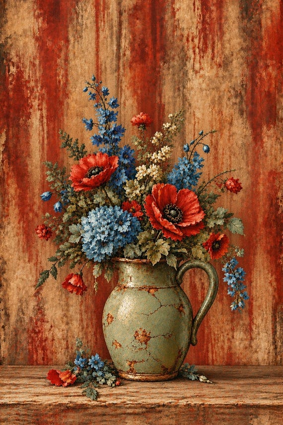 Rustic dinner table floral