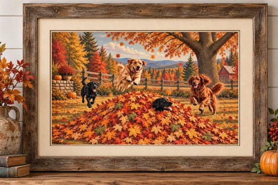 Fall Leaf Dog Pile (Digital Download)