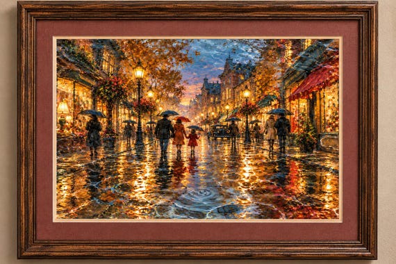 Rainy Evening Street - The Waterglass Collection