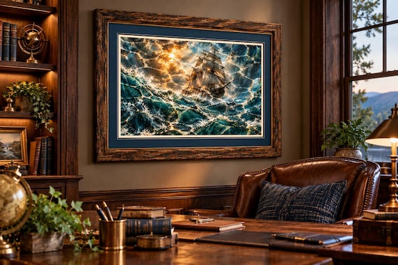 Storm Ship — Waterglass Nautical Digital Art (Digital Download?