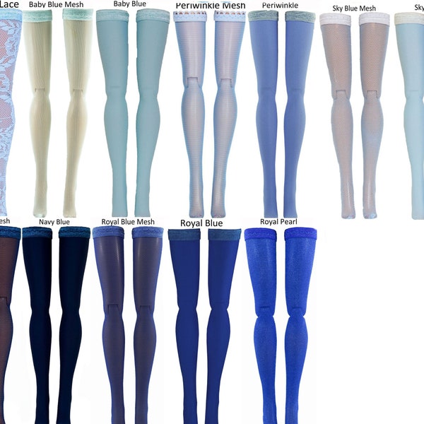 Blue doll stockings to fit 11.5" to 12" Fashion Dolls