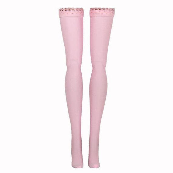 JEAN SHORTS WITH ATTACHED PINK Stockings for Barbie doll