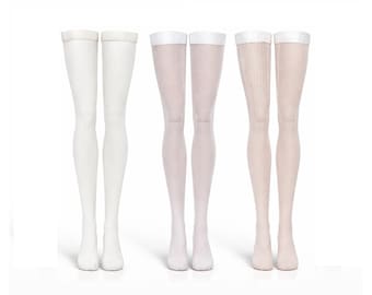 White doll stockings to fit 11.5 inch high heeled fashion dolls