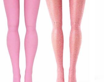 Medium Pink doll stockings to fit 11.5 inch high heeled fashion dolls