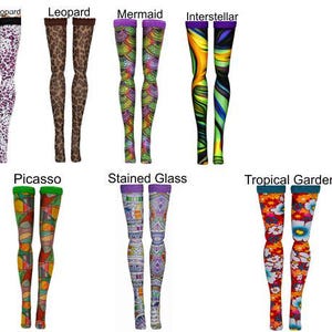Print doll stockings to fit 11.5&quot; to 12&quot; High Heeled Fashion Dolls