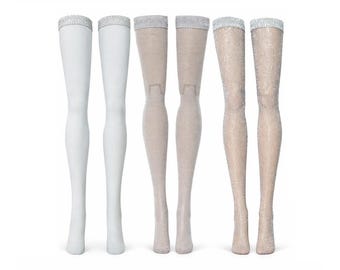 Silver Gray doll stockings to fit 11.5 inch high heeled fashion dolls
