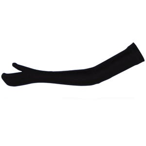 May include: A single black arm sleeve, likely for sun protection or athletic use. The sleeve is made of a stretchy material and covers the arm from the wrist to the upper arm. The thumb hole is visible.