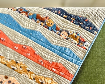 Throw Quilt Kit | Stack Quilt by Modern Handcraft Fabric Bundle | Idea Garden by Meenal Patel for Cloud 9 Fabrics