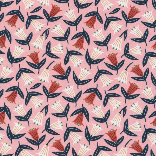 Organic Cotton -   Lilies - Jungle Dreams Collection - Cloud 9 Fabrics - Quilters Weight Fabric - 227229 - modern pink floral fabric