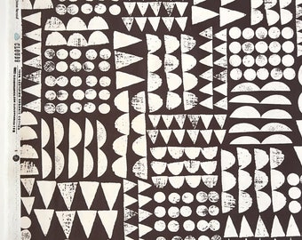 Organic Cotton Canvas Fabric: Gray Geometric Print by Eloise Renouf