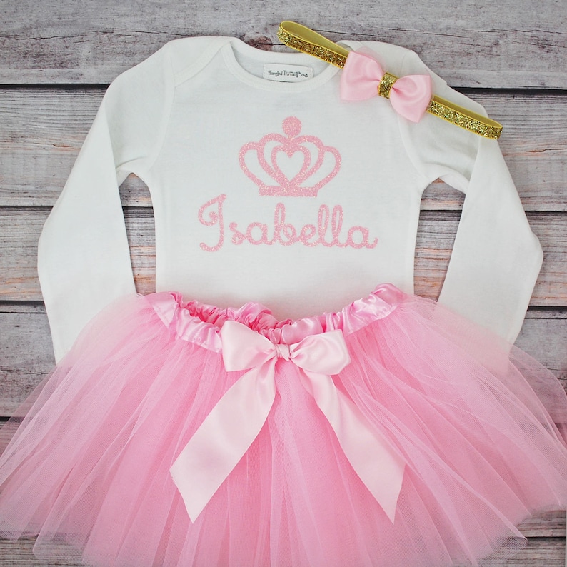 Personalized First birthday outfit girl pink and gold birthday outfit 1st birthday girl outfit Baby girl first birthday outfit Personalized