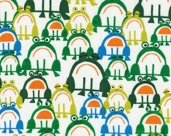 Organic Cotton - Frogs - Ed Emberley Favorites - By Ed Emberley for Cloud 9 Fabrics - Quiling Cotton Fabric