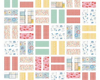 Throw Quilt Kit | Patio Block Quilt Project Fabric Bundle | Buttercream by Emily Taylor | Cloud 9 Fabrics