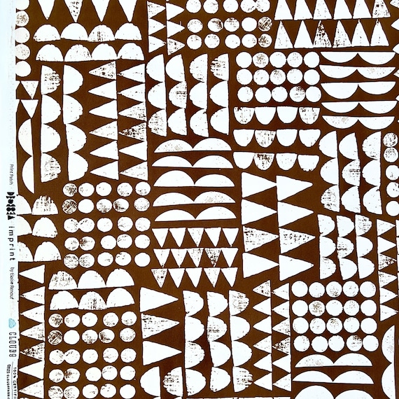 Print Patch - Dark Brown - Imprint by Eloise Renouf - Cloud 9 Fabrics - Canvas Print Patch - Dark Brown - Imprint by Eloise Renouf - Cloud 9 Fabrics - Canvas