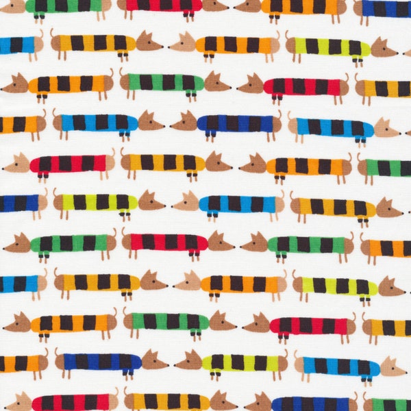 Organic Cotton - Dachshunds - Ed Emberley Favorites - By Ed Emberley for Cloud 9 Fabrics - Quiling Cotton Fabric