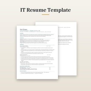 ATS-Friendly IT Resume Template + Cover Letter (Word, Google Docs)