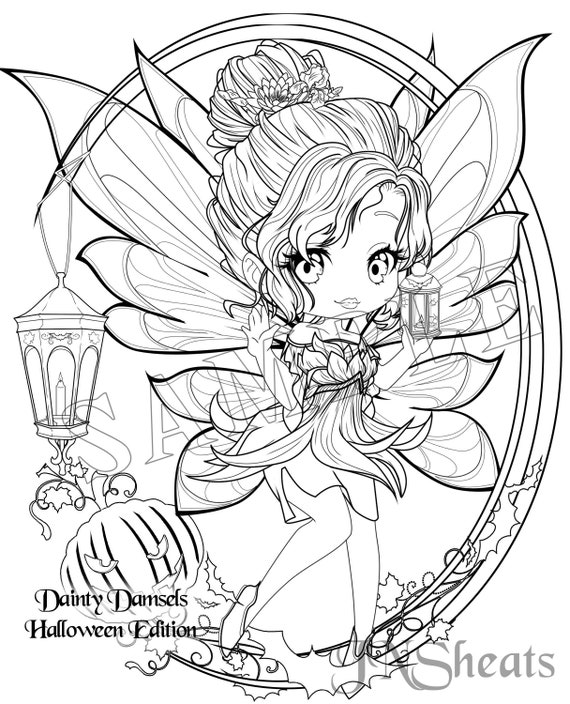 Halloween Fairy Coloring Page Download - Etsy UK Halloween Fairy Coloring Page Download - Etsy UK
