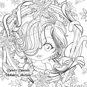 Holiday Damsel Coloring Page Download