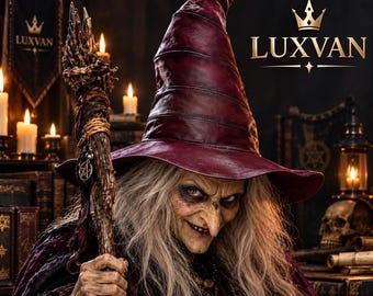 Chapéu de Bruxa Gótica | Cosplay de Mago de Fantasia Sombria (LUXVAN)