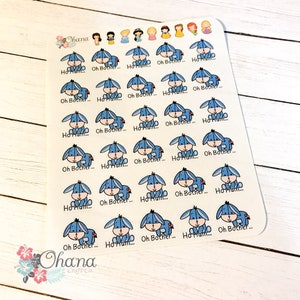 Eeyore Inspired Quote Planner Stickers Any Planner Cute EC Erin Condren Kikki Decorative Sad Depressed Disney Inspired zdjęcie 1