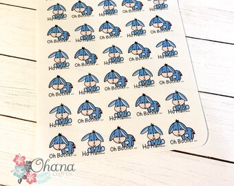 Eeyore Inspired Quote Planner Stickers | Any Planner | Cute | EC | Erin Condren | Kikki | Decorative | Sad | Depressed | Disney Inspired |