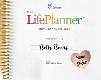 Pegatinas personalizadas para el nombre del planificador ECLP EC LifePlanner