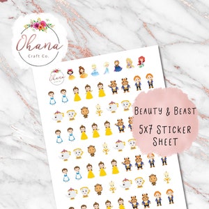 Beauty & Beast Planner Stickers Magically Inspired Life Planner EC Erin Condren Limelife Happy Pocket Hobo Decorative image 1