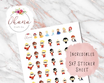 Incredibles Planner Stickers ~ Magically Inspired | Life Planner | EC | Erin Condren | Family | Happy | Hobo | Pocket | Personal | Movie