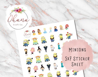 Minions Planner Stickers | Life Planner | EC | Erin Condren | Happy | Disc | Personal | Pocket | Decorative | Character | Movie | Funny |