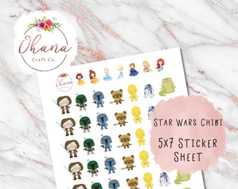 Star Wars Chibis Planner Stickers ~ Magically Inspired  | Life Planner | EC | Erin Condren | Disc | Ring | Journal | Scrapbook | Pocket |