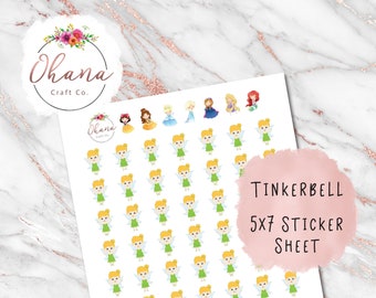 Tinkerbell Planner Stickers ~ Magically Inspired  | Life Planner | EC | Erin Condren | Disc | Ring | Happy | Journal | Scrapbook | Personal