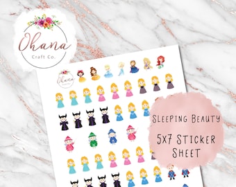 Sleeping Beauty Planner Stickers ~ Magically Inspired  | Life Planner | EC | Erin Condren | Disc | Ring | Happy | Personal | Pocket | Hobo |