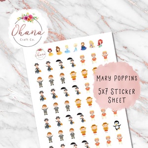 Mary Poppins Planner Stickers Magically Inspired Life Planner EC Erin Condren Limelife Disc Ring Happy Personal Pocket image 1