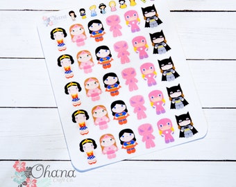 Female Super Heroes Planner Stickers | Life Planner | EC | Erin Condren | Limelife | Inkwell | Plum | Kikki | Decorative | Character | Movie