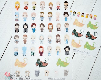 Game of Thrones Dragons Planner Stickers  | Life Planner EC Erin Condren Limelife Kikki Decorative Character Nerd TV Show Mythical