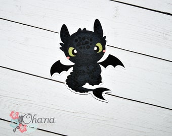 Toothless Die Cut | How to Train your Dragon Nightfury | Planner TN Travelers Notebook Disney Inspired Erin Condren Deco Ring B6 A6 Personal