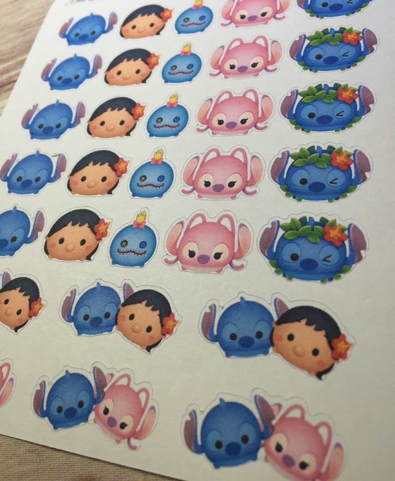 Tsum Tsum Lilo and Stitch Planner Stickers Disney Inspired Life Planner EC Erin Condren Limelife Inkwell Plum Decorative image 2