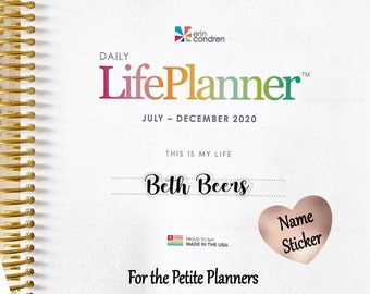 Petite Planner Nombre Pegatina Personalización ECLP EC LifePlanner Pequeño