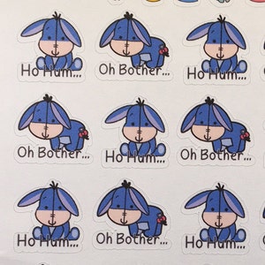 Eeyore Inspired Quote Planner Stickers Any Planner Cute EC Erin Condren Kikki Decorative Sad Depressed Disney Inspired zdjęcie 2