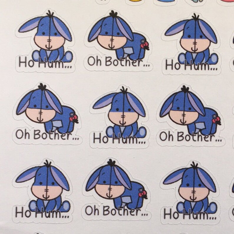 Eeyore Inspired Quote Planner Stickers Any Planner Cute EC Erin Condren Kikki Decorative Sad Depressed Disney Inspired image 2