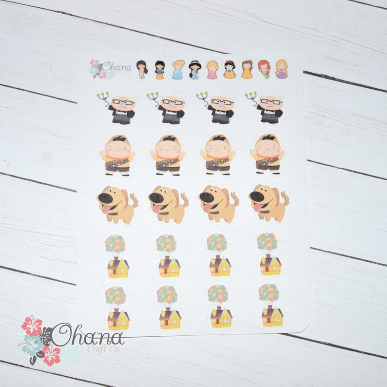 Up Planner Stickers Disney Inspired Life Planner EC Erin Condren Limelife Inkwell Plum Kikki Decorative Character image 1