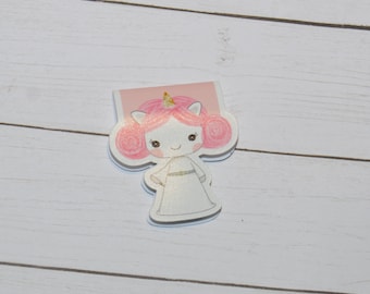 Unicorn Leia Inspired Magnetic Bookmark | Disney Princess Star Wars | Reading | Page Marker | Page Finder | Magnet | Planner | Book