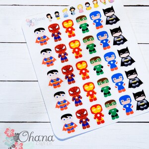 Male Super Hero Planner Stickers Life Planner EC Erin Condren Limelife Inkwell Plum Kikki Decorative Character Movie image 2